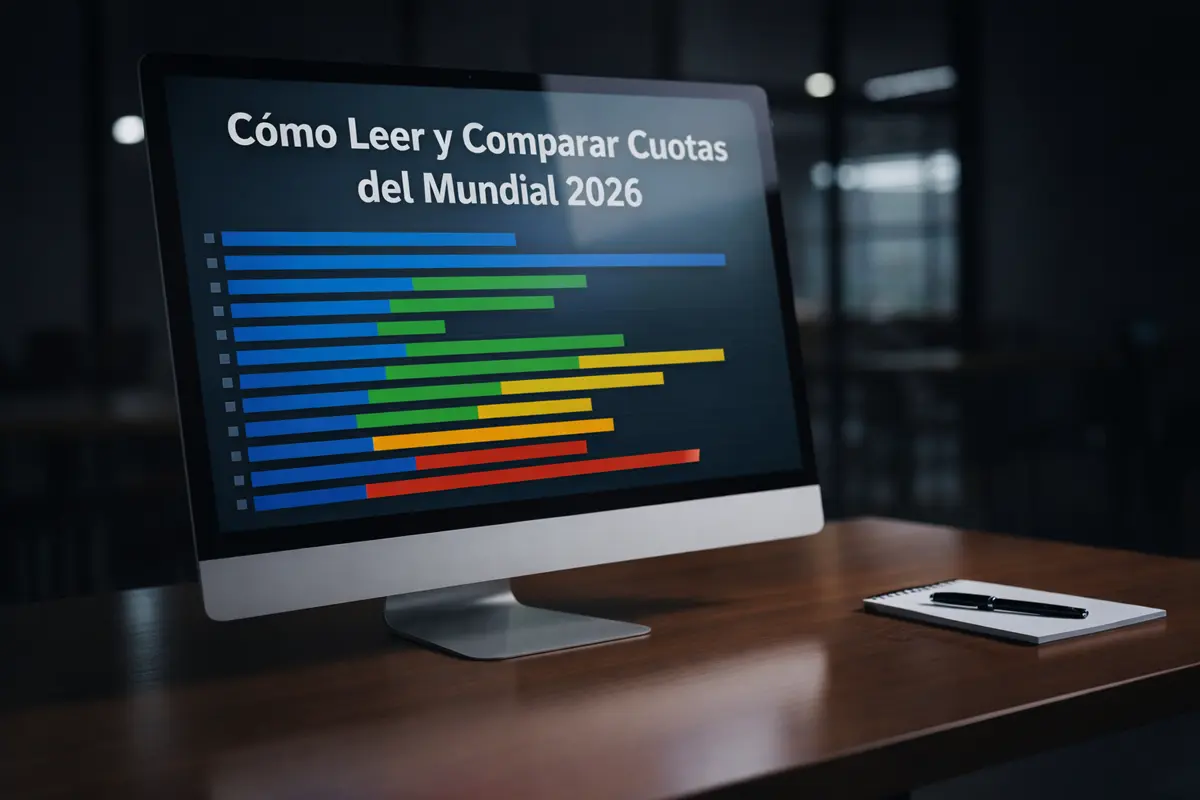 Pantalla mostrando cuotas deportivas de fútbol con gráficos de comparación de precios
