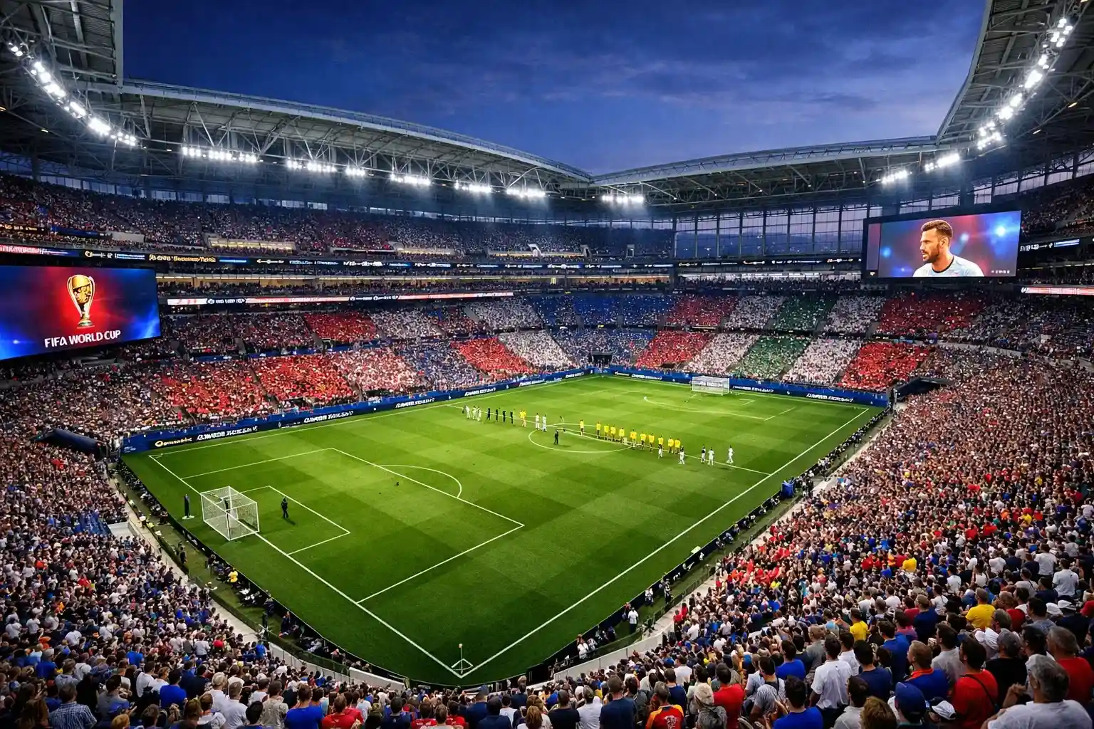 Vista panorámica de estadio durante fase de eliminatorias