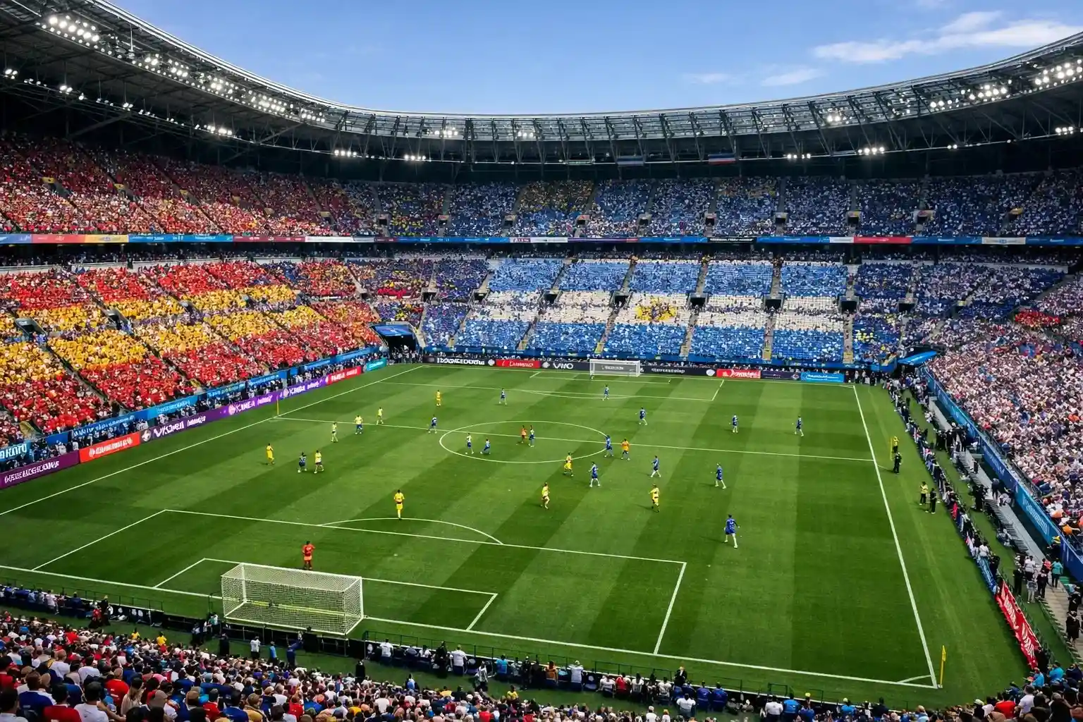 Vista del estadio durante partido de fase de grupos del Mundial