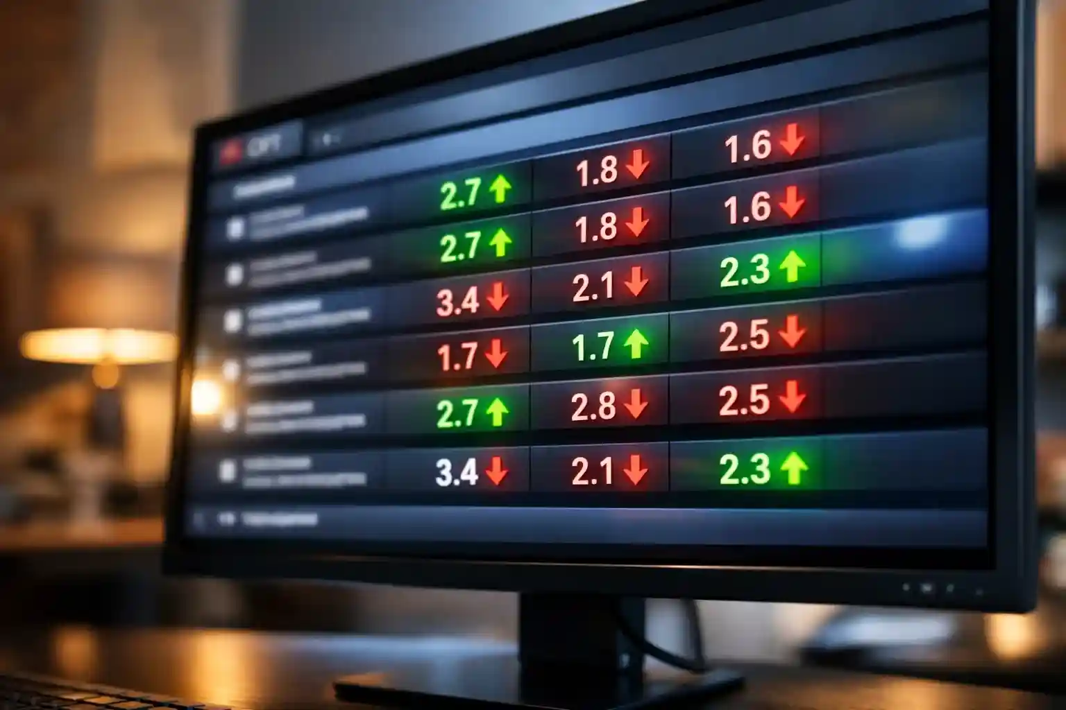 Pantalla mostrando cuotas de apuestas actualizándose en tiempo real